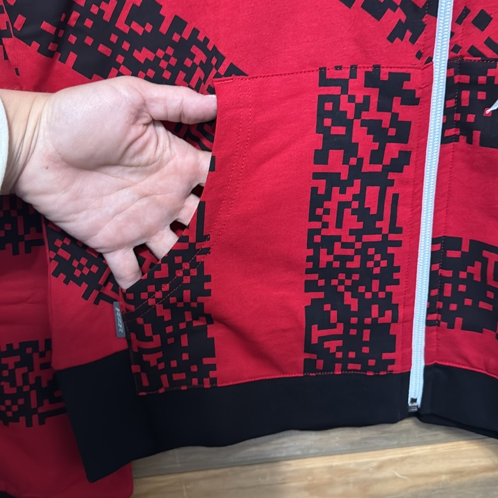 Women's Polaris RZR Long Sleeve Zip Up Red and Black Hoodie Sweatshirt Size: XL - Picture 5 of 8